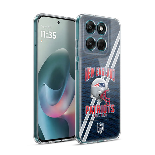 NFL New England Patriots Logo Art Football Stripes Soft Gel Case for Motorola Moto G77