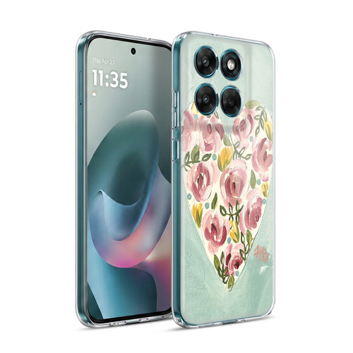 Haley Bush Floral Painting Valentine Heart Soft Gel Case for Motorola Moto G77