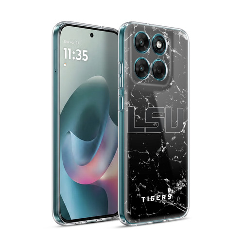 Louisiana State University LSU Louisiana State University LSU Black And White Marble Soft Gel Case for Motorola Moto G77