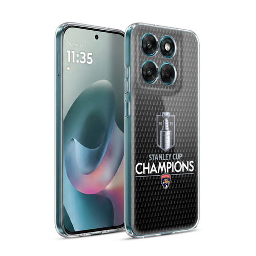 NHL 2024 Stanley Cup Champions Florida Panthers Puck Pattern Soft Gel Case for Motorola Moto G77