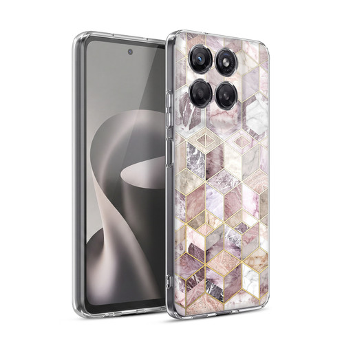 Micklyn Le Feuvre Marble Patterns Blush Quartz Honeycomb Soft Gel Case for Motorola Moto G37 Power