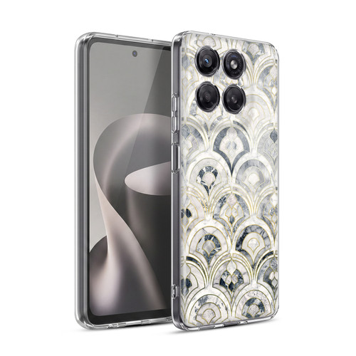 Micklyn Le Feuvre Marble Patterns Monochrome Art Deco Tiles Soft Gel Case for Motorola Moto G37 Power