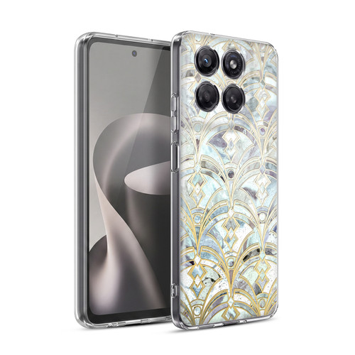 Micklyn Le Feuvre Marble Patterns Pale Bright Mint And Sage Art Deco Marbling Soft Gel Case for Motorola Moto G37 Power
