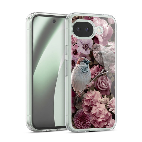 LebensArt Birds And Floral Sparrows In Blush Pink Soft Gel Case for Google Pixel 10a