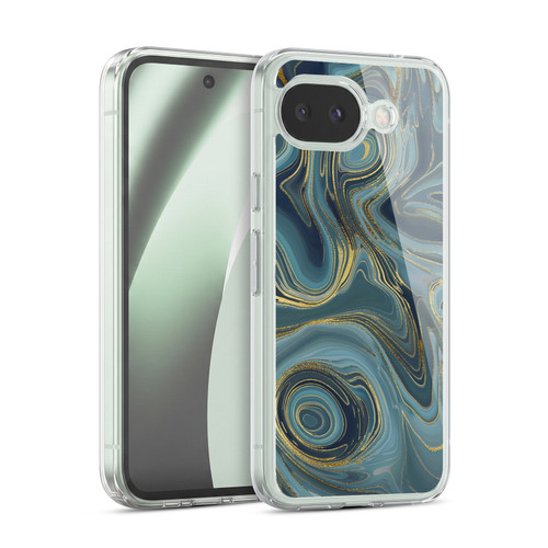 LebensArt Geo Liquid Marble Cool Tone Geode Soft Gel Case for Google Pixel 10a