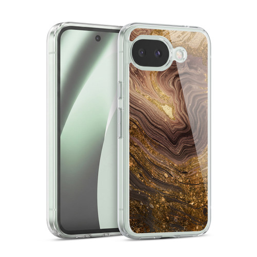 LebensArt Geo Liquid Marble Gold Earth Soft Gel Case for Google Pixel 10a