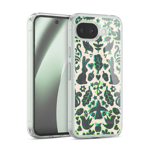 Micklyn Le Feuvre Animals Two Rabbits Folk Art Pattern Soft Gel Case for Google Pixel 10a