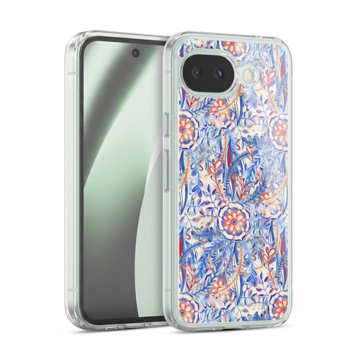 Micklyn Le Feuvre Florals Burst in Blue and Red Soft Gel Case for Google Pixel 10a
