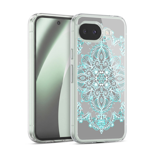 Micklyn Le Feuvre Mandala 3 Teal And Aqua Lace Soft Gel Case for Google Pixel 10a