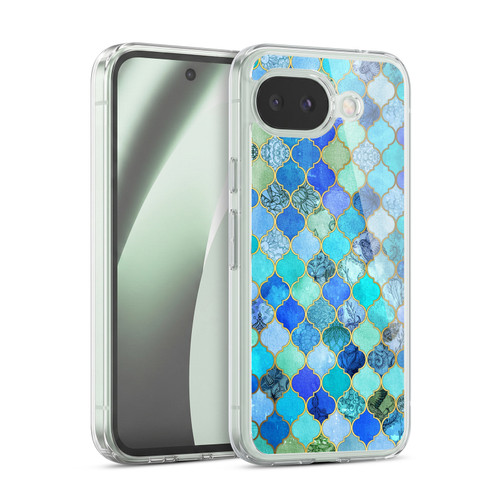 Micklyn Le Feuvre Moroccan Aqua and Gold Soft Gel Case for Google Pixel 10a