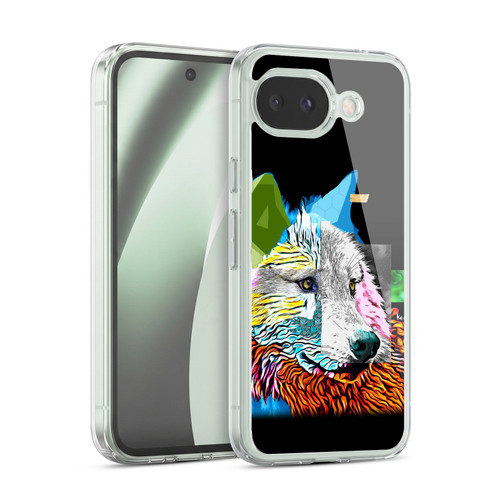 Michel Keck Animal Collage Wolf Soft Gel Case for Google Pixel 10a