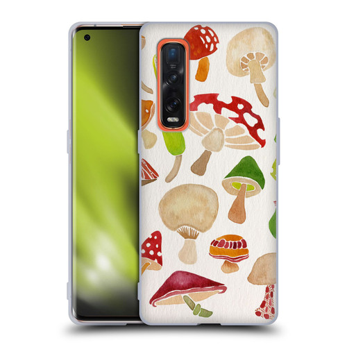 Cat Coquillette Nature Mushrooms Soft Gel Case for OPPO Find X2 Pro 5G
