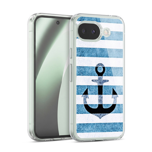Monika Strigel Vintage Anchors Indigo Soft Gel Case for Google Pixel 10a