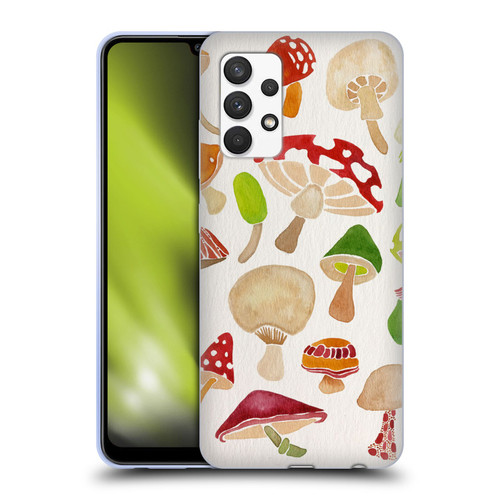 Cat Coquillette Nature Mushrooms Soft Gel Case for Samsung Galaxy A32 (2021)