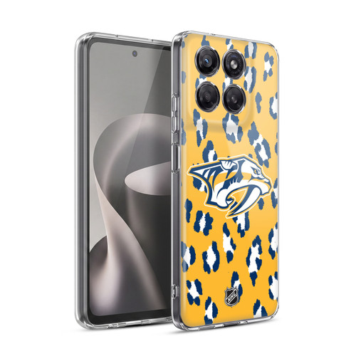 NHL Nashville Predators Leopard Pattern Soft Gel Case for Motorola Moto G37 Power