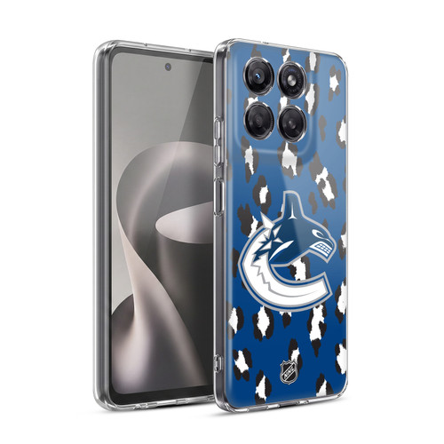 NHL Vancouver Canucks Leopard Pattern Soft Gel Case for Motorola Moto G37 Power