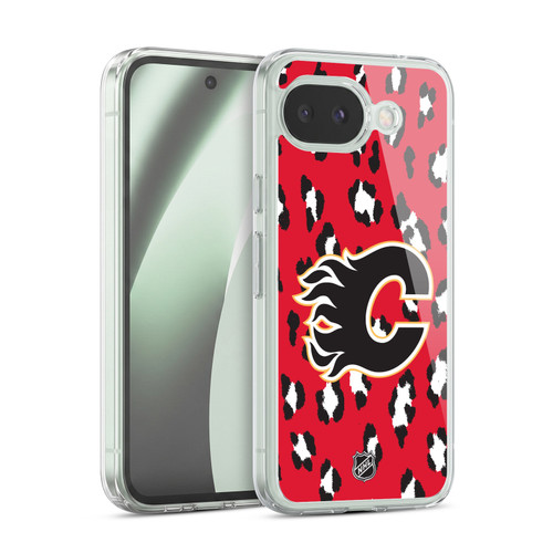 NHL Calgary Flames Leopard Pattern Soft Gel Case for Google Pixel 10a