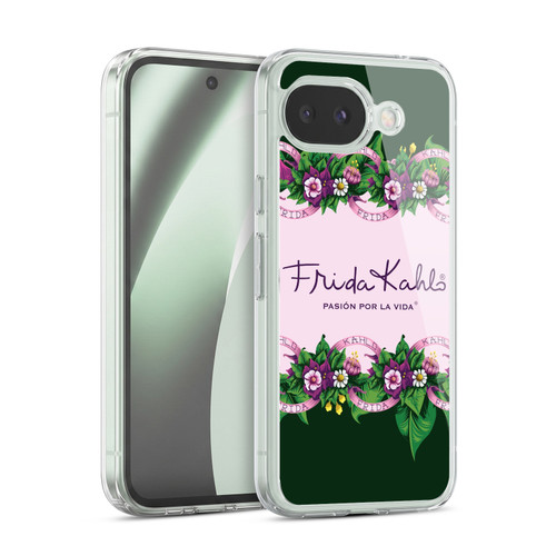 Frida Kahlo Purple Florals Border Soft Gel Case for Google Pixel 10a
