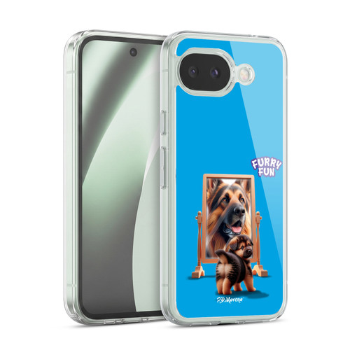 P.D. Moreno Furry Fun Artwork German Shepherd Mirror Soft Gel Case for Google Pixel 10a