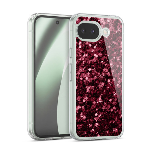 PLdesign Sparkle Prints Burgundy Red Soft Gel Case for Google Pixel 10a