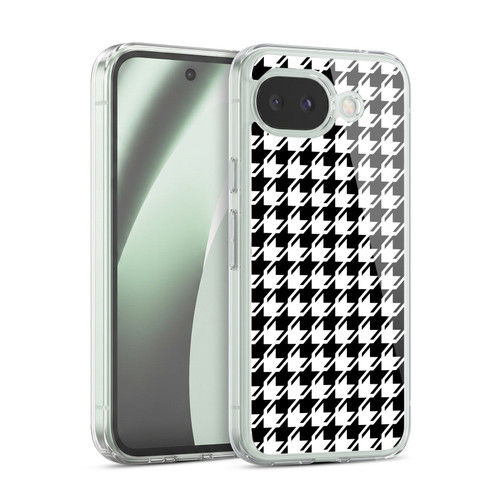 Head Case Designs Houndstooth-Patterns Black Soft Gel Case for Google Pixel 10a