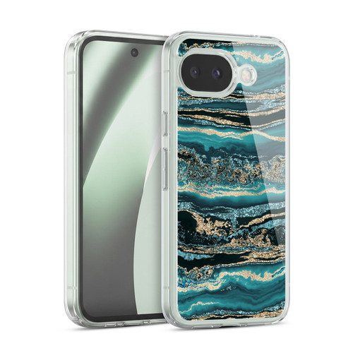 LebensArt Gemstone Marble Luxury Turquoise Soft Gel Case for Google Pixel 10a