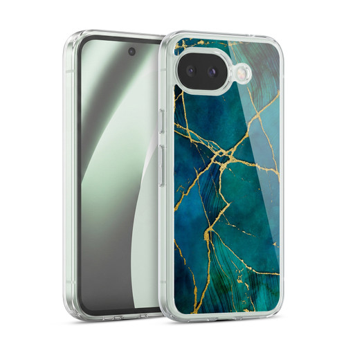 LebensArt Mineral Marble Blue And Gold Soft Gel Case for Google Pixel 10a