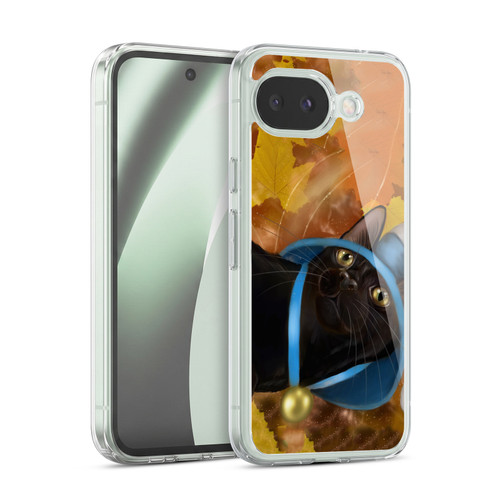 Ash Evans Black Cats Leaves Soft Gel Case for Google Pixel 10a