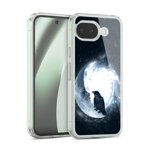 Barruf Animals Crow and Its Moon Soft Gel Case for Google Pixel 10a
