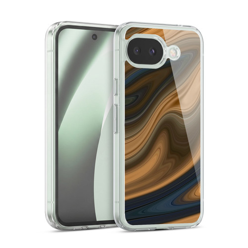 Suzan Lind Marble Swirls Tan And Blue Soft Gel Case for Google Pixel 10a