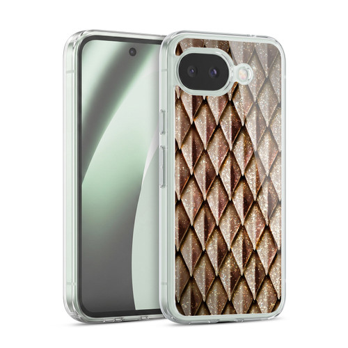 Head Case Designs Metallic Dragon Scales Brown Soft Gel Case for Google Pixel 10a