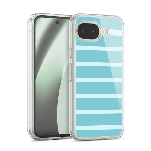 Head Case Designs Stripes Collection Baby Blue And White Soft Gel Case for Google Pixel 10a