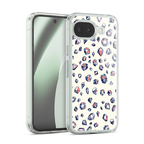 Micklyn Le Feuvre Patterns Navy and Coral Crystals Soft Gel Case for Google Pixel 10a