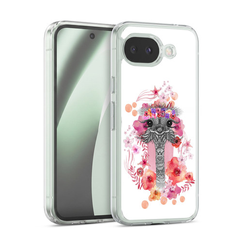 Monika Strigel Animals And Flowers Ostrich Aztec Soft Gel Case for Google Pixel 10a