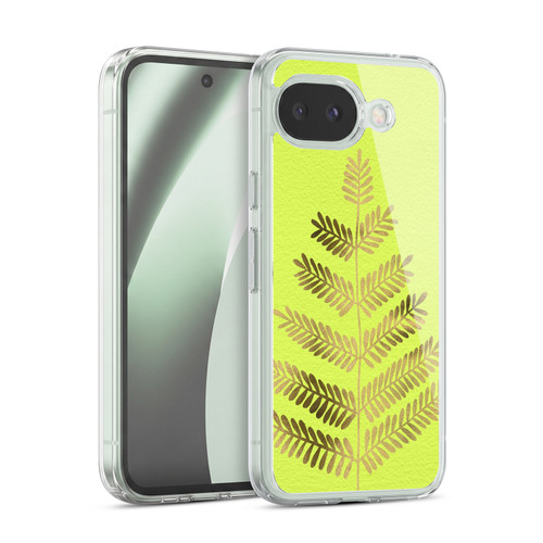 Cat Coquillette Nature Leaflets Yellow Soft Gel Case for Google Pixel 10a