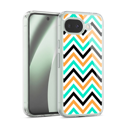 Head Case Designs Neon Zigzag Teal And Orange Soft Gel Case for Google Pixel 10a