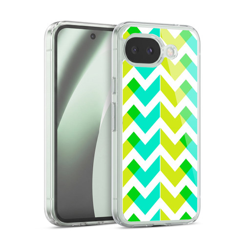 Head Case Designs Neon Zigzag Lime Green And Teal Soft Gel Case for Google Pixel 10a