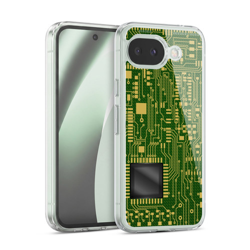 Head Case Designs Circuit Boards Dark Green Soft Gel Case for Google Pixel 10a