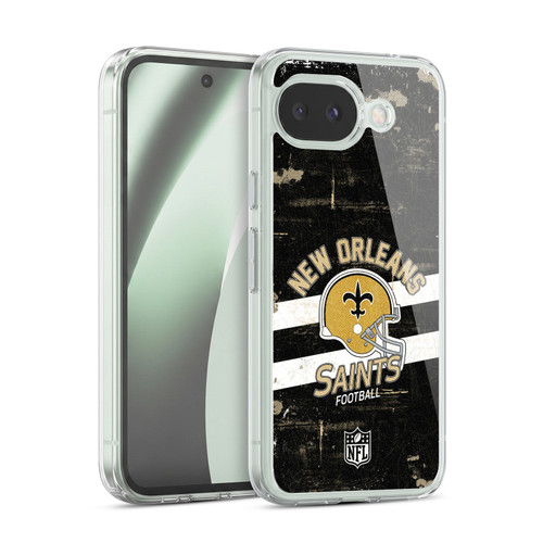 NFL New Orleans Saints Logo Art Helmet Distressed Soft Gel Case for Google Pixel 10a