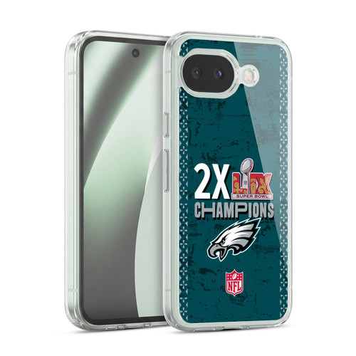NFL 2025 Super Bowl LIX Champions Eagles 2X Champions Soft Gel Case for Google Pixel 10a