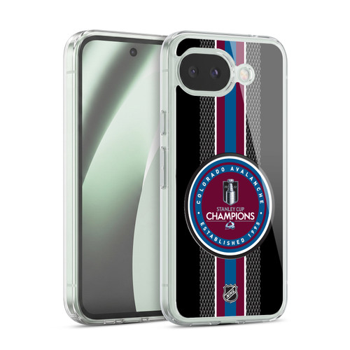 NHL 2022 Stanley Cup Champions Colorado Avalanche Puck Pattern Soft Gel Case for Google Pixel 10a