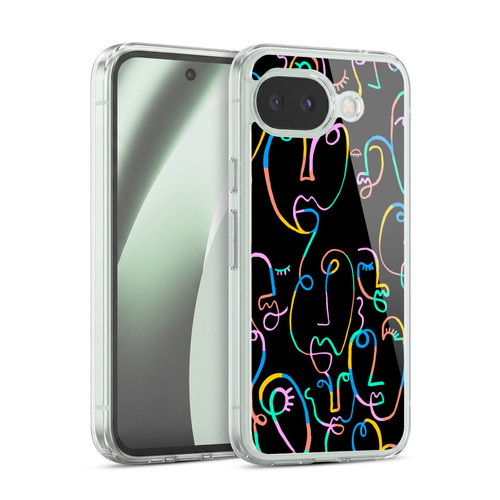 Ninola Colorful Faces Black Soft Gel Case for Google Pixel 10a
