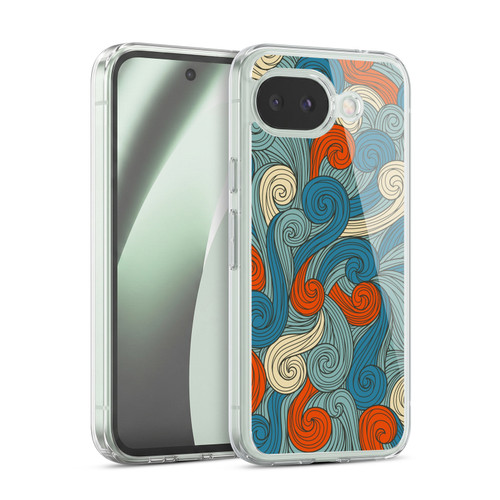 Head Case Designs Vivid Swirls Blue And Orange Soft Gel Case for Google Pixel 10a