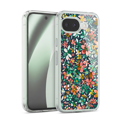 Ninola Floral Colourful Petals Green Soft Gel Case for Google Pixel 10a