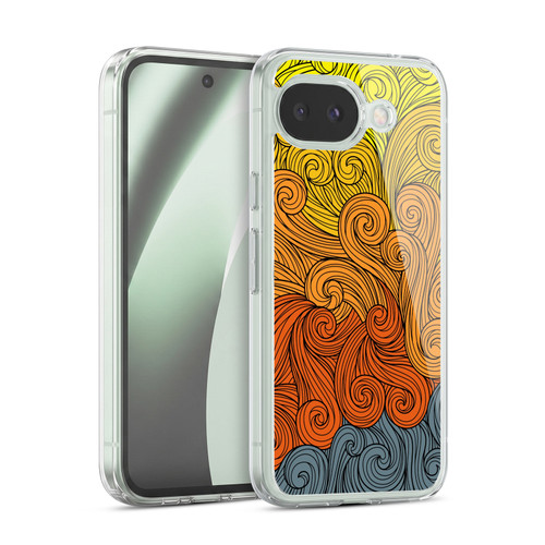 Head Case Designs Vivid Swirls Grey To Yellow Soft Gel Case for Google Pixel 10a