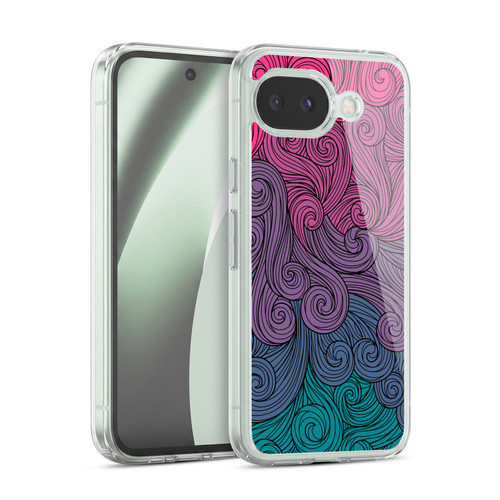 Head Case Designs Vivid Swirls Hot Pink To Teal Soft Gel Case for Google Pixel 10a