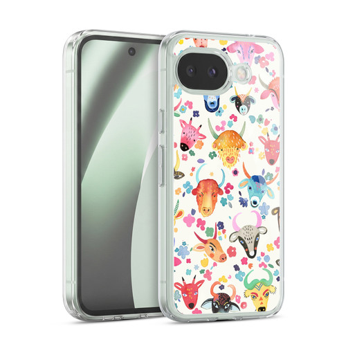 Ninola Watercolor Patterns Cute Ox Farm Soft Gel Case for Google Pixel 10a