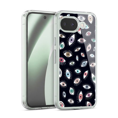 Ninola Watercolor Patterns Eyes Black Soft Gel Case for Google Pixel 10a