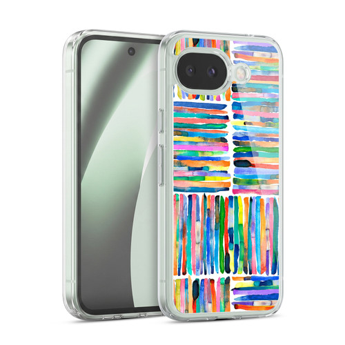 Ninola Watercolor Patterns Handpainted Stripes Soft Gel Case for Google Pixel 10a