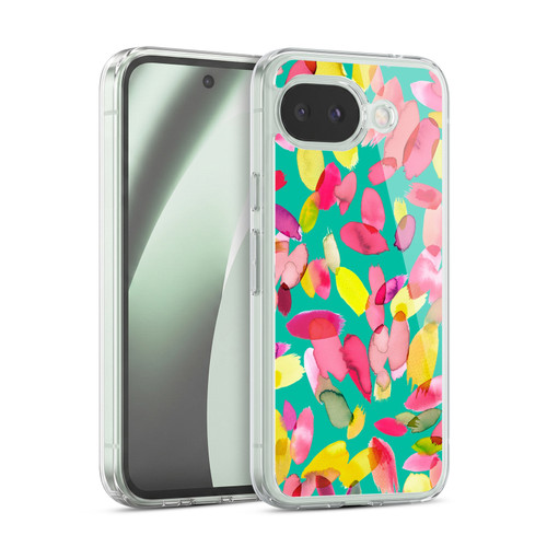 Ninola Watercolor Prints Teal Flower Petals Soft Gel Case for Google Pixel 10a